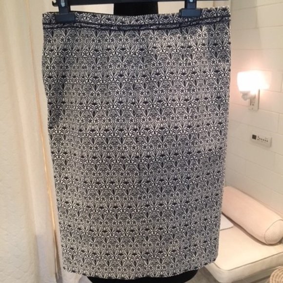 Tory Burch pencil skirt, blue/white - Picture 1 of 1